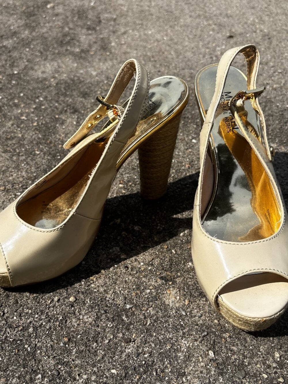 Michael Kors Wicker Wrapped Open Toed Heels